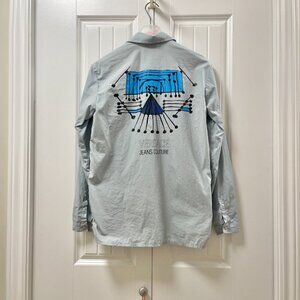 Vintage Versace Jeans Couture Oversized Button-Up Jacket Blue - S